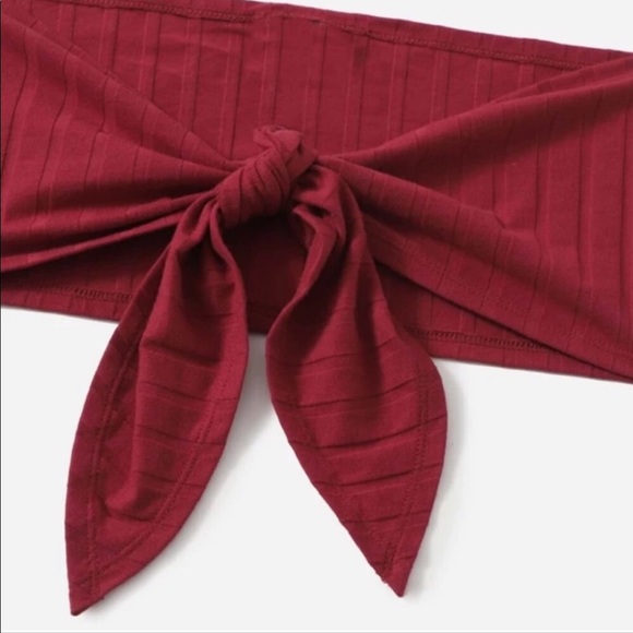 Tie front tube top & biker shorts set - Picture 5 of 5